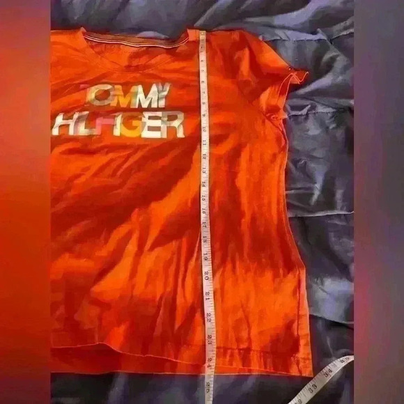 Tommy Hilfiger T-shirt ladies orangy color size  XL - Picture 4 of 5